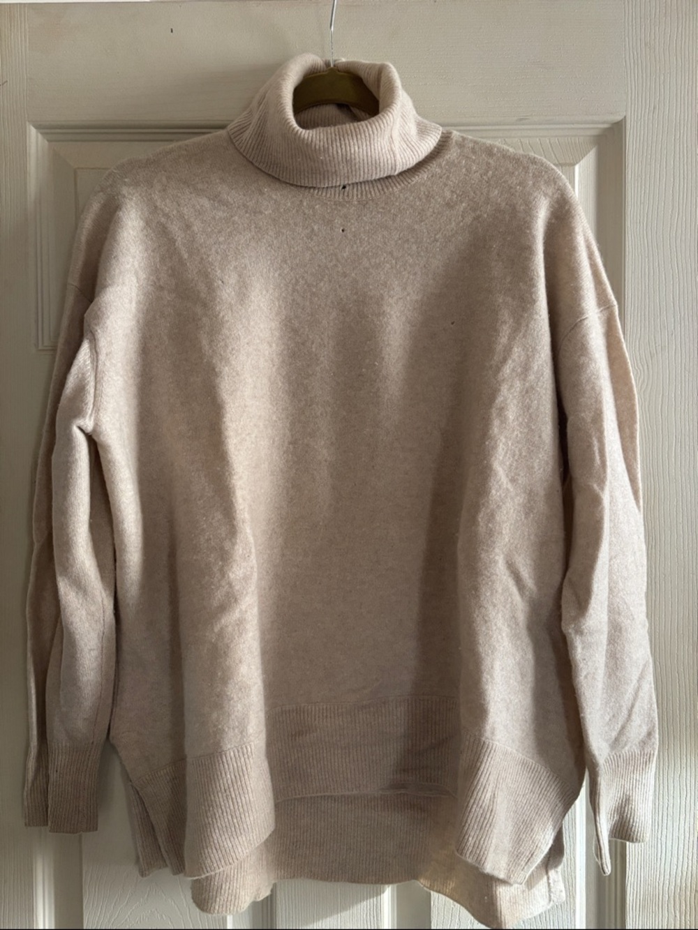 Zara- Women's 100% Cashmere Cream Turtleneck Sweater